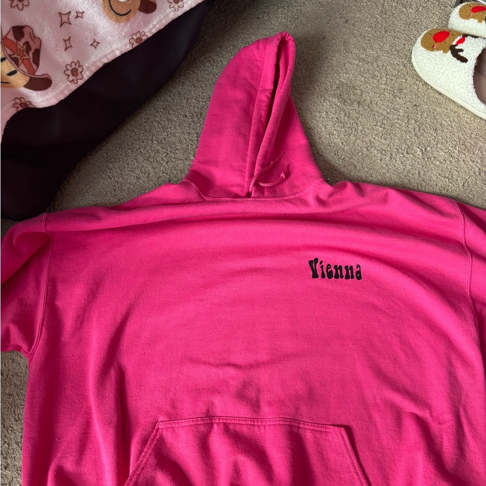 Pink Hoodie with Vienna Text